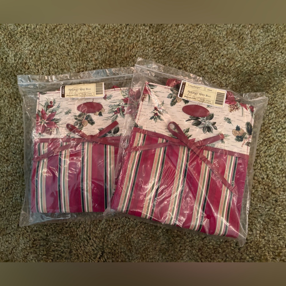NWT Longaberger Holiday Gift Bag Bundle